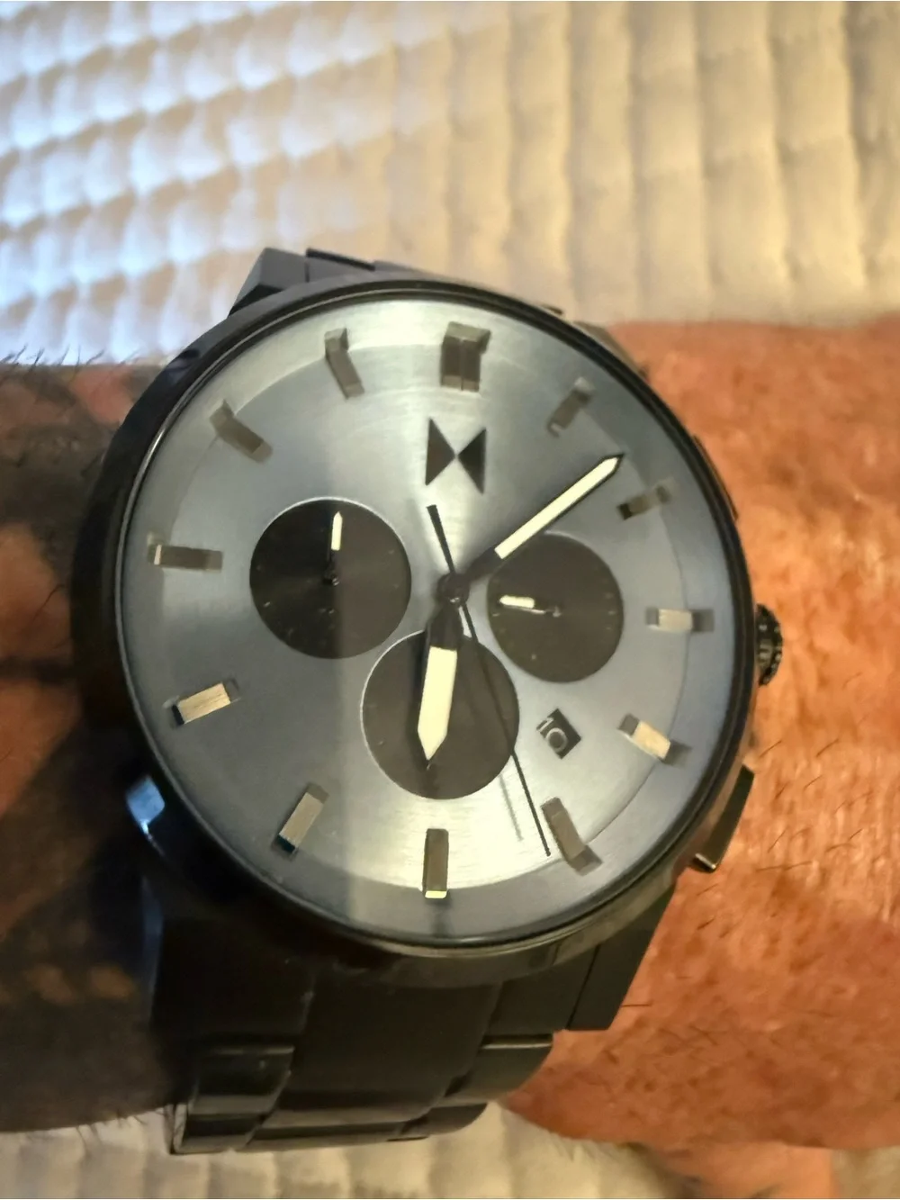 MVMT Black Stainless Watch with Blue Dial and Black Subdials